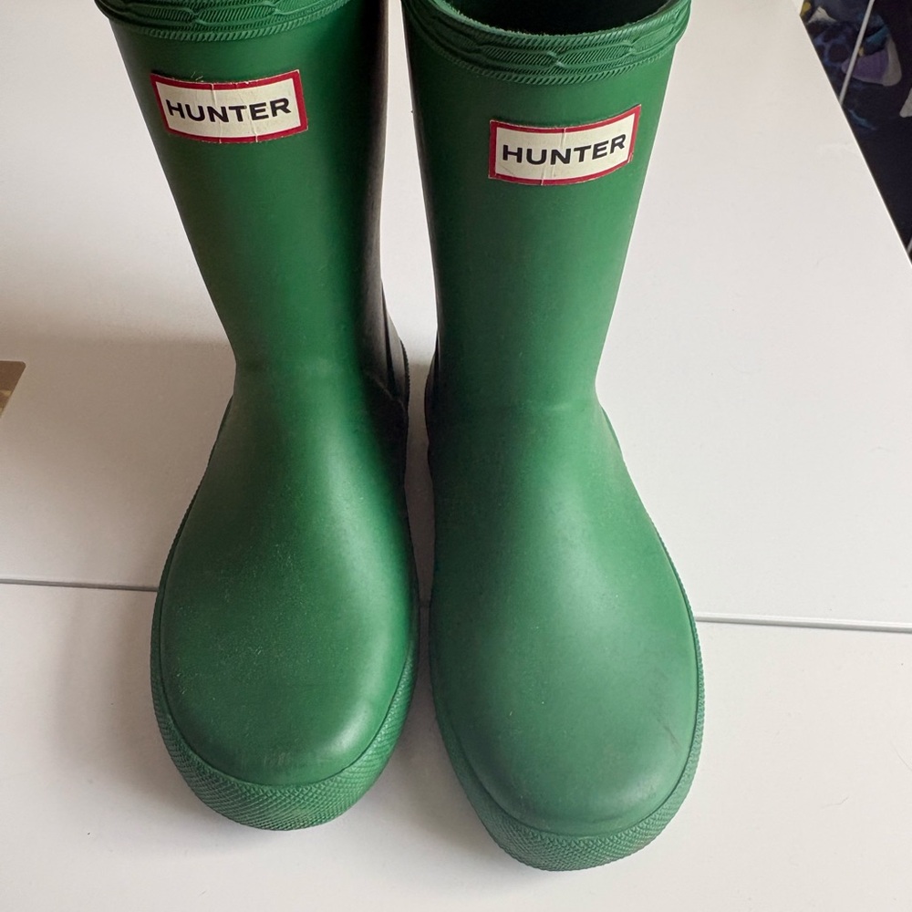 Hunter Kids Green Tall Waterproof Rain Boots